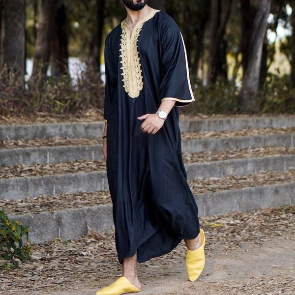Muslimska Män Mellanöstern Saudiarabien Kaftan Islamisk Abaya Klänning Lång Rob