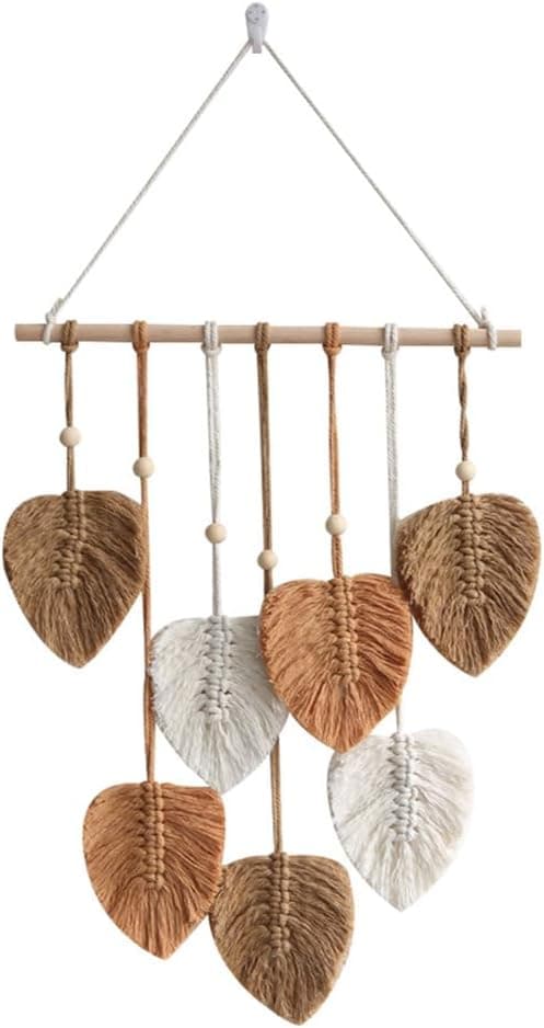 Blad Macrame Väggdekoration Boho Rum Heminredning Vävda Estetiska Väggbonader Hemrum Bröllopsdekoration