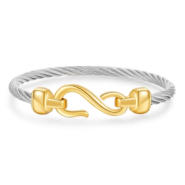 Dame rustfrit stål armbånd titanium stål fiskekrog form 8-figur