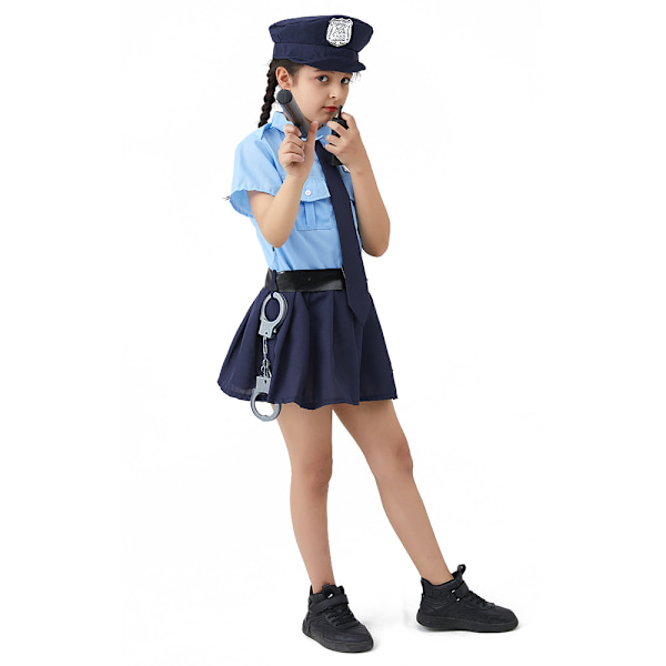Sød pige lille politi spil spil politibetjent uniform børn cool Halloween Tumes