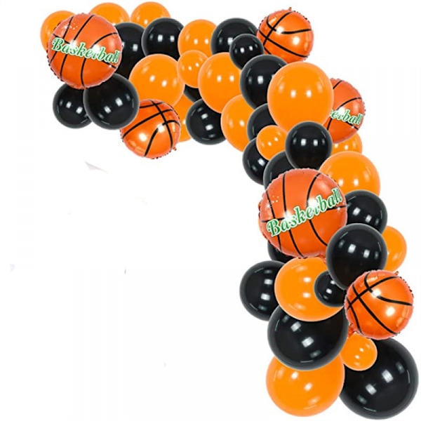109 stk. 12 tommer basketball tema orange og sorte balloner orange sort sen