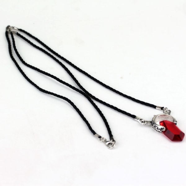 2 st Devil May Cry Blå Röd Kristall Sladd Kedja Hänge Halsband Cospla