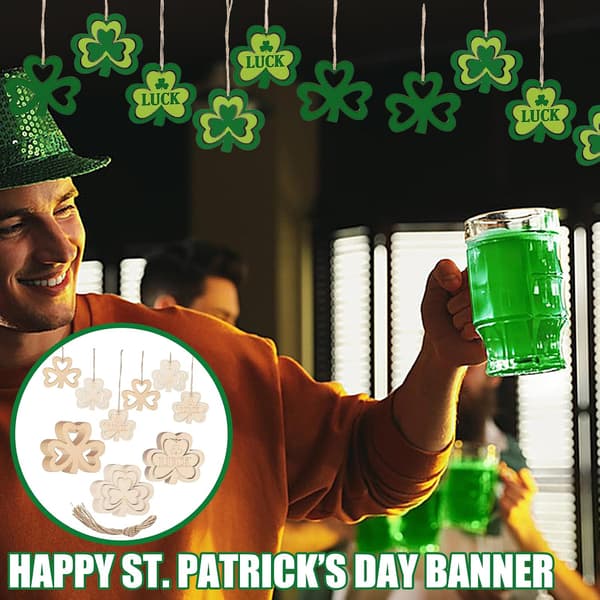 Uferdige treshamrock, 30 stk. St. Patrick's Day Openwork Shamrocks