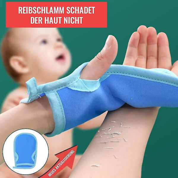 Eksfolierende handske, super blød eksfolierende badehandske til baby, dobbeltsidet eksfolierende handske til kroppen (4 stk.)