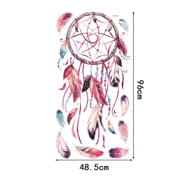 49*96cm luova värikäs höyhen seinätarra, seinätarra tarra, seinäkoriste