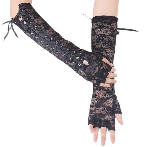 Långa handskar för kvinnor Temptation Bandage Fingerless Gloves Etiquette Pro