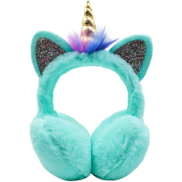 Unicorn Earmuffs for Girls Kids Women Soft Plush Ear Warmers for Winte