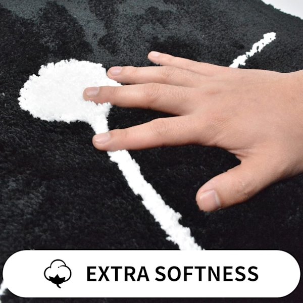 Badrumsmatta halkfri mjuk duschmatta tvättbar, absorberande badmatta för vardagsrum sovrum badrum - 23,6\" x 23,6\", svart