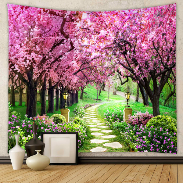 Cherry Blossom Tapestry Floral Cherry Blossom Tree in Spring Tapestry