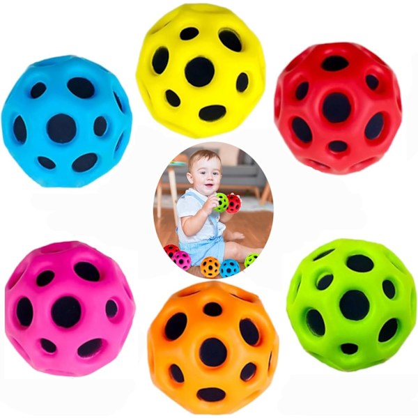 Avaruuspallot, erittäin korkealle pomppivat pallot, Pop Bouncing SpaceBall -kuminen pomppupallo, aistipallo parantaa käsi-silmä-koordinaatiota, urheilun harjoittelupallo, urheilun harjoittelupallo