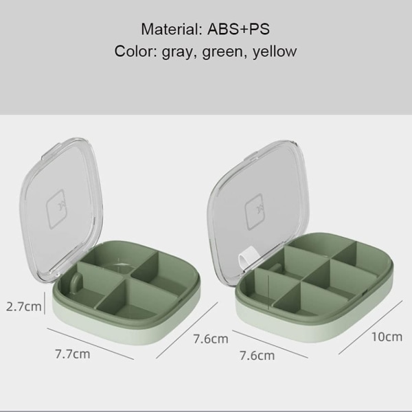 Bärbar pillerbox, bärbar pillerbox påfyllningsbox, fuktbeständig pillerförvaring