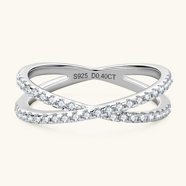 Moissanite Ring Ring Style style cross 925 sterling sølvring