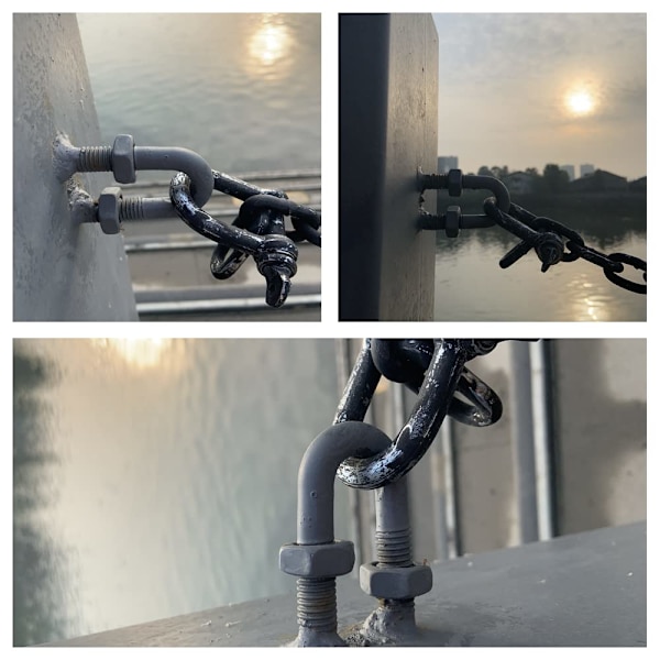 2 kpl M6 x 90 mm hopeoitu ruostumaton teräs U-pultti vastalevyllä ja muttereilla