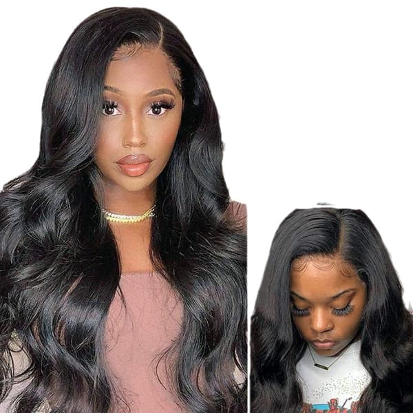 Body Wave Lace Front Peruk Människohår Prepull Bleach Bun Med Baby Hår