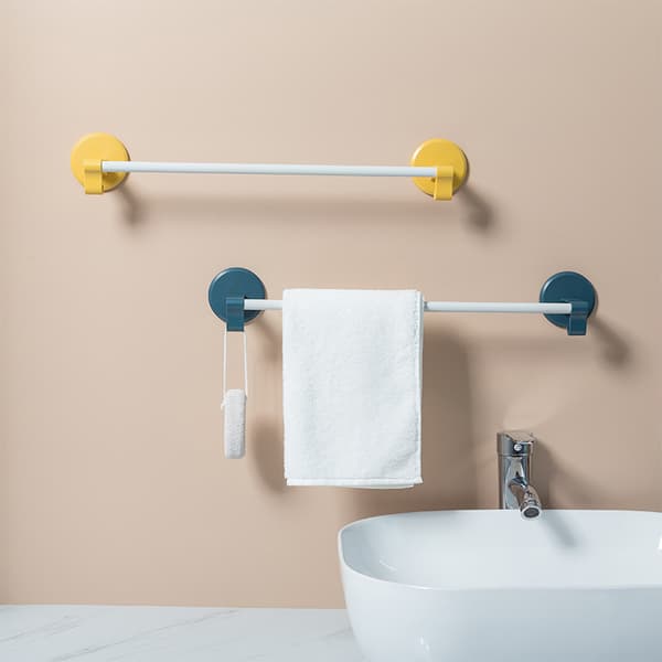 2 stk. ikke-perforert plasthåndkleholder, hylle, baderomshåndkleholder, sett