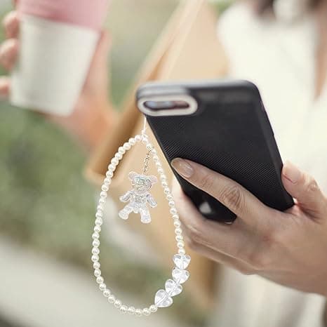 Perleformet armbånd med perler til telefon