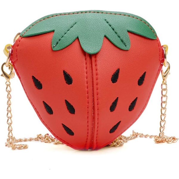 Liten flicka Strawberry Purse Kids Mini Crossbody Handväska Mode PU Le