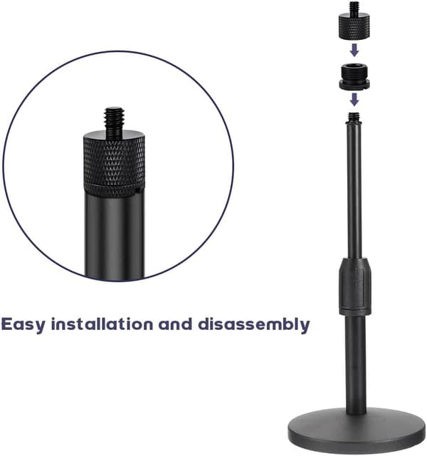 2 stk. mikrofonstativadapter, han-kameraskrueadaptergevind 5/8 hun til