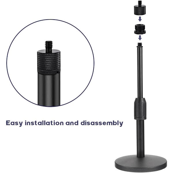2 stk mikrofonstativadapter, hannkamera skrue adapter gjenge 5/8 hunn til