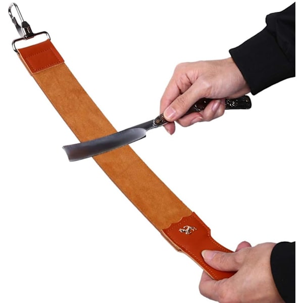 Barber læder strop til lige barberknive, 52 cm