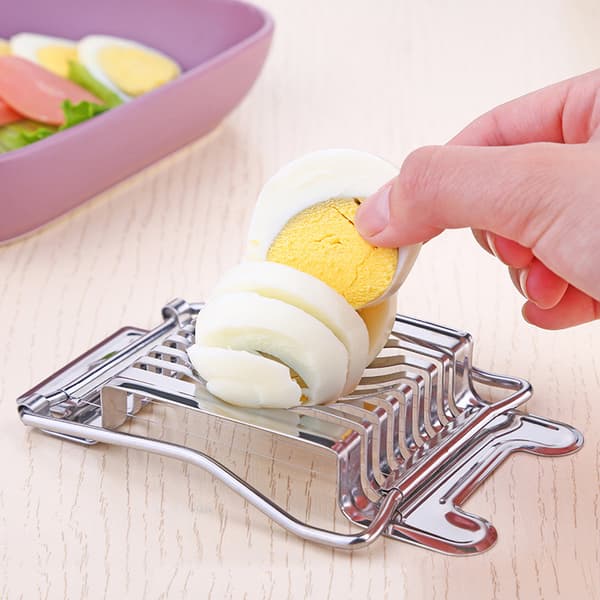 Rustfrit ståltråd æggeslicer til hårdkogte æg banan skinke multifunktionel 13,5*9CM SØLV
