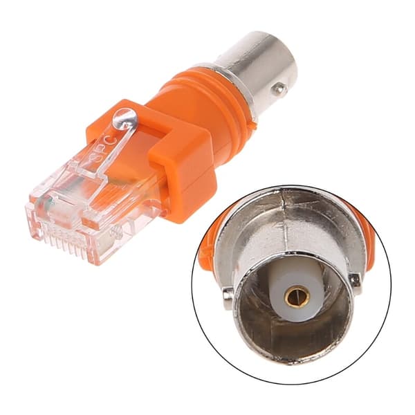 1 stk BNC hunn til RJ45 hann adapter chassis panelmontering koaksial HighQ