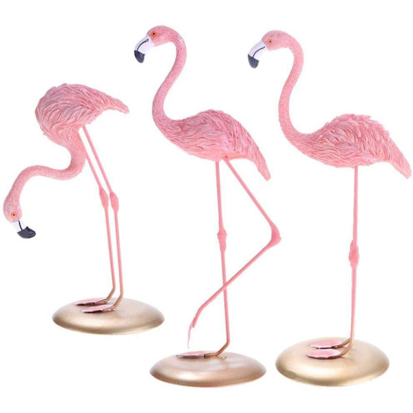 Rosa flamingo statyer i harts