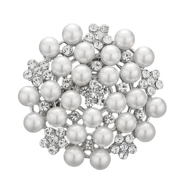2 stk. Perle Brosche Klassisk Brosche Pin Rhinestone Blomster Brosche Tørklæde Pin