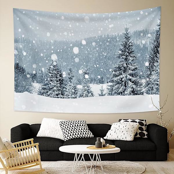 Vinter snö gobeläng julunderland skog bokeh cool snöflinga