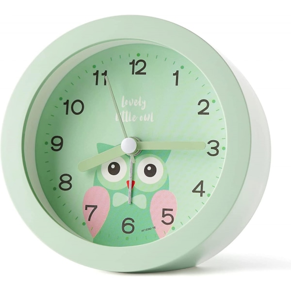 Kids Students Non Ticking Alarm Clock,night Light Clock Bedroom Analog Cut