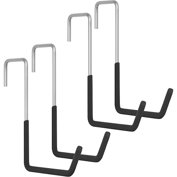 For Tak Kroker Garasje Oppbevaring (Sett med 4) - Kraftige S Kroker - Sykkelkrok, Stige, Planter, Takbjelker & Bjelker - Sklisikkert Vinylbelegg