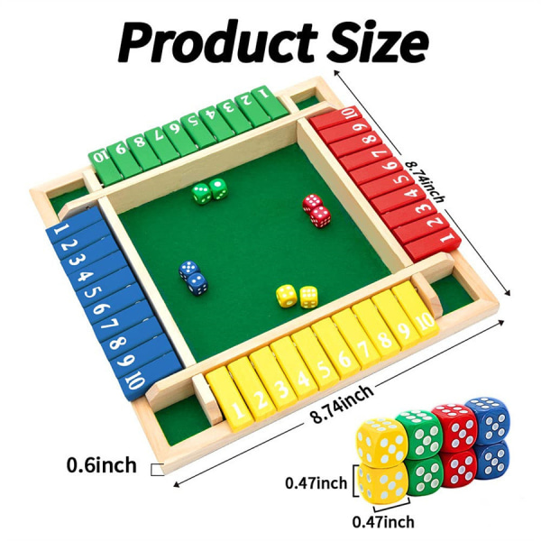 Luk boksen terningespil, stort træ matematiks spil, bordspil til børn