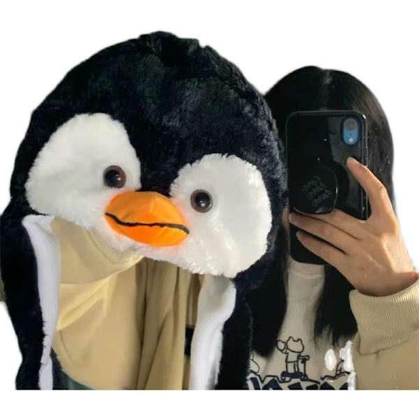 Plysdyr Hat Penguin Ørevarm Hue Vinter Ski Aviator Style Hætte Til