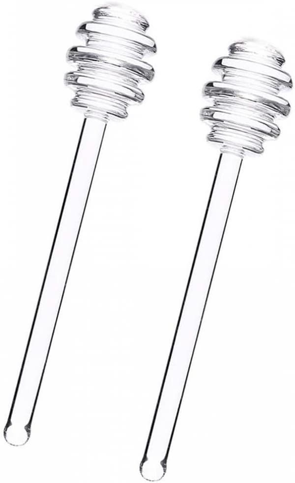 2 stk. 13,6*3 cm glas honningdipper-pinde omrørringspinde serveringsske D