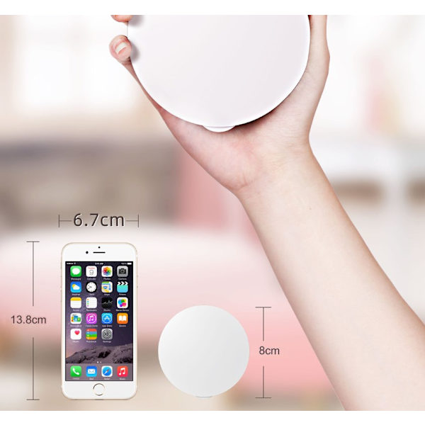 1 st LED-upplyst resespegel för sminkning, 1x/2x förstoring - Dagsljus