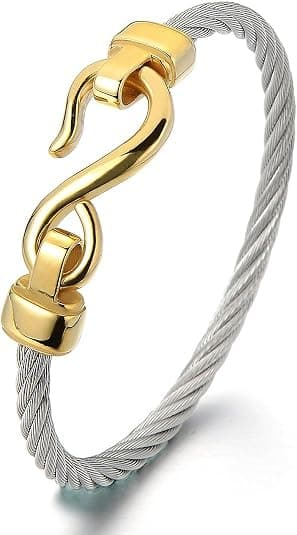 Dame rustfrit stål armbånd titanium stål fiskekrog form 8-figur