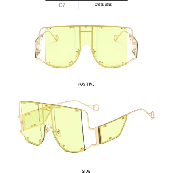 Helt stykke Punk Solbriller Personlighet Nagler Stor Ramme Solbriller, Ma