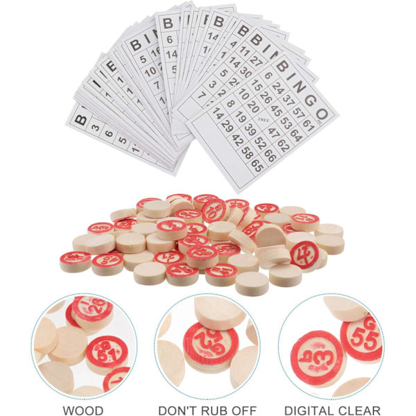 Russisk Bingo Lotto Spil Sæt til Familie Russisk Lotto Brætspil Rusland Kit af Træ Tønder Kort Chips 18mm