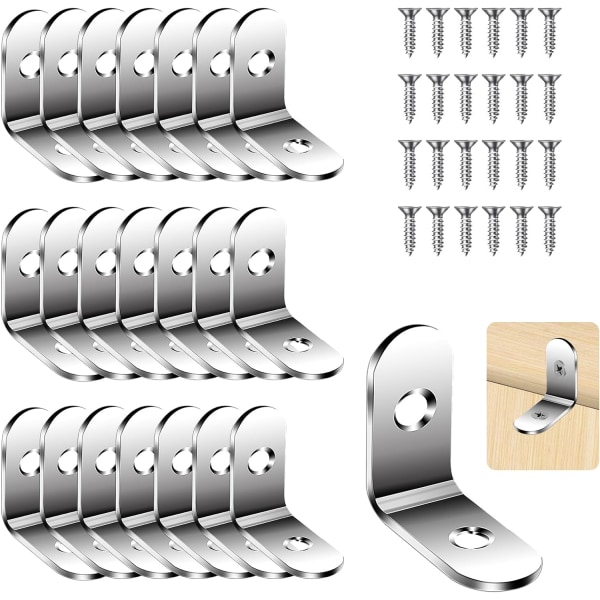 22-pack hörnförstärkning, L-formad hörnförstärkning, rätvinklig metallkonsol, St