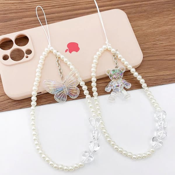 Perleformet armbånd med perler til telefon