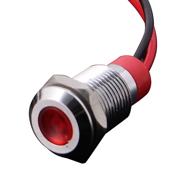 10mm 12V LED-panelindikatorvarsellys - Rød