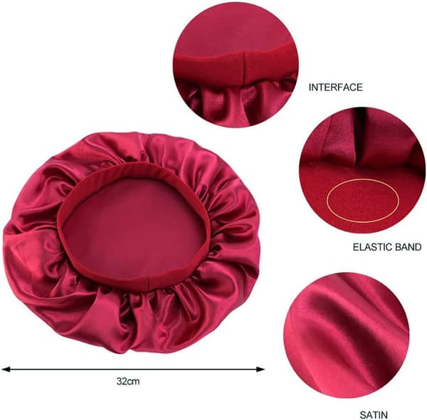 Hårhætte til at sove i, makeup hårpleje sovehat elastisk hat hårhætte til nattesøvn krøllet hårbeskyttelse-rød