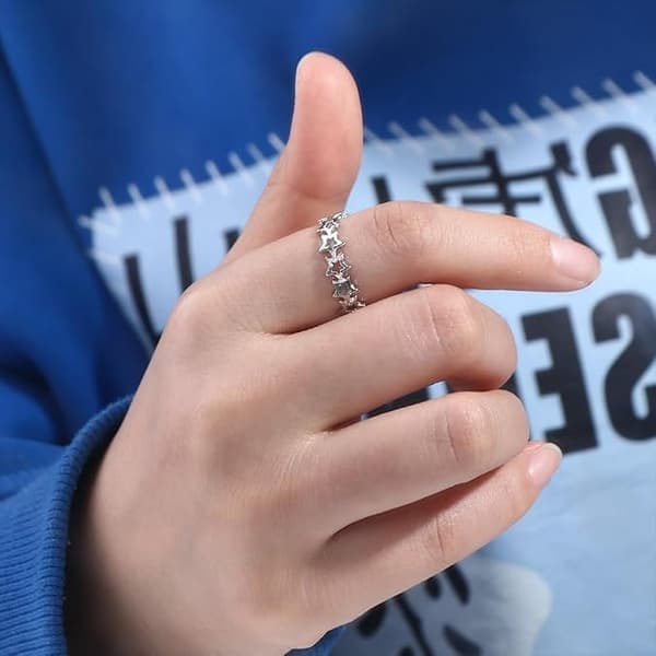 Luminous Love Heart Finger Ring Love Heart Couple Stackable Ring Alloy