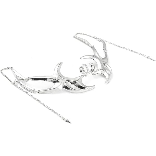 Silver Steel Halvmask - Oregelbunden Steampunk Mekanisk Ansiktsaccessoar