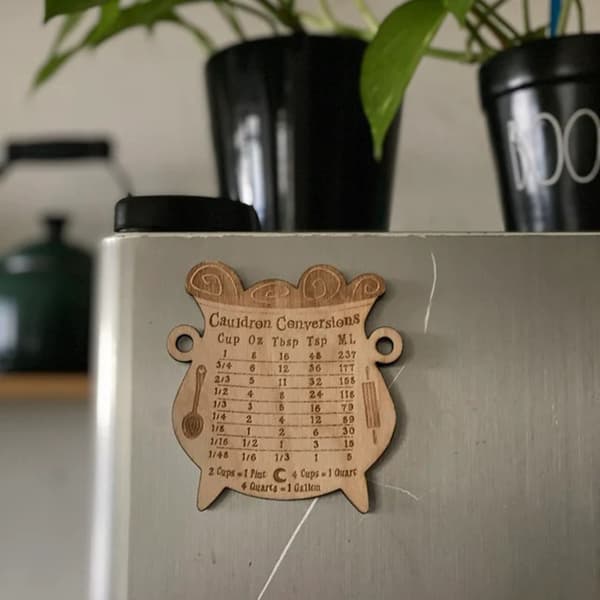 Grydeformet køkkenkonverteringstabelmagnet, trækøkkenkonvertering