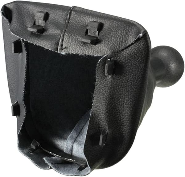 1 stk. Sort Krom Læder Bil Auto 5 Hastighed Manuel Gear Stick Shift Lev
