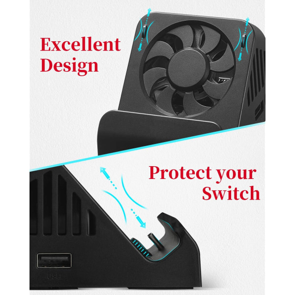Switch-telakka, TV-projektion lataustelakka Switchille, jäähdytystuuletin Kompakti 4K HDMI-sovitin, kannettava Switch-latausteline, Switch-telakkaasema USB 3.0