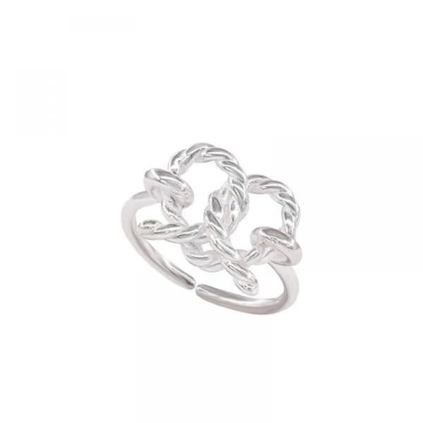 Vriden Vriden Kärleksring, S925 Sterling Silver Plain Ring Öppen Ring,