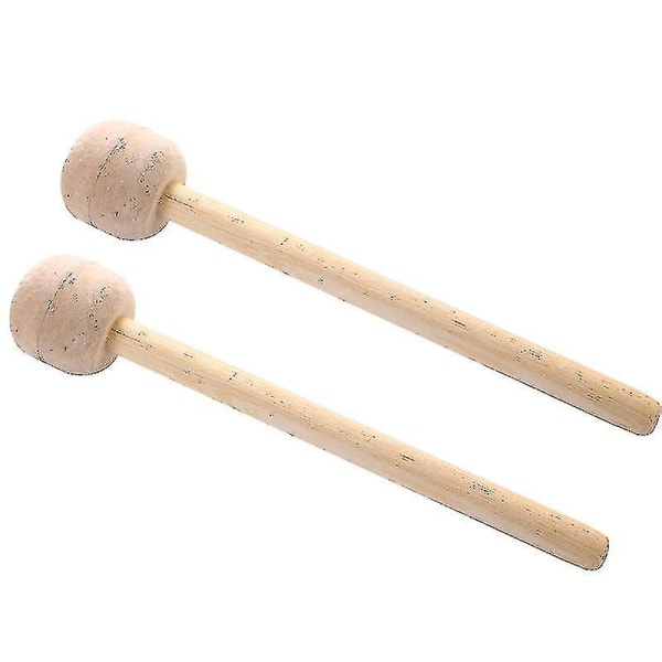 Premium Wood Handle Drum Sticks For Percussion (2 Pieces, Beige)