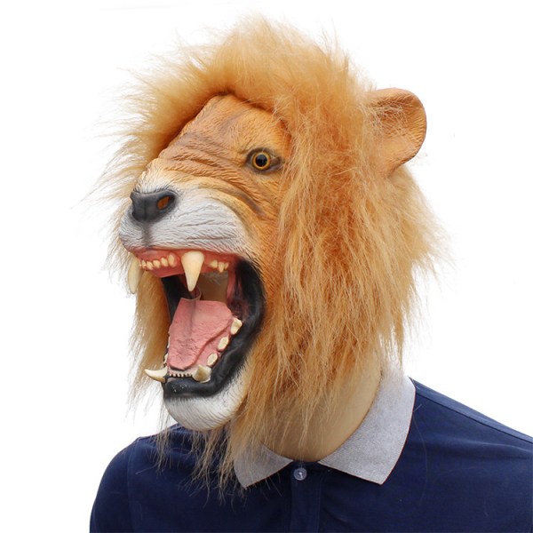 Cosplay Bar Party Funny Animal Lion Latex Mask
